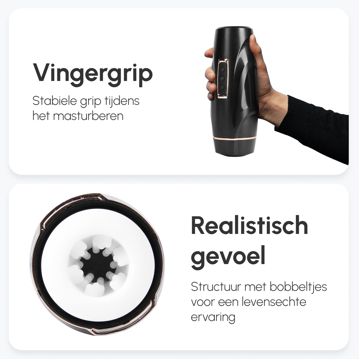 Masturbator voor man | Stoot- zuig- & trilfunctie | Verwarmd