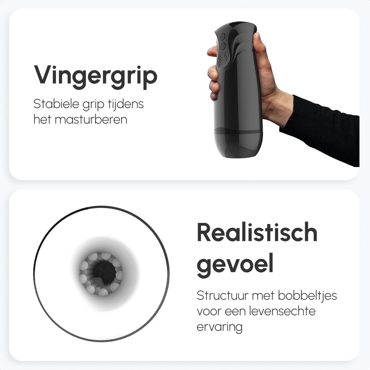 Masturbator voor man | Zwart | Zuig- & Trilfunctie | Orgasme Modus