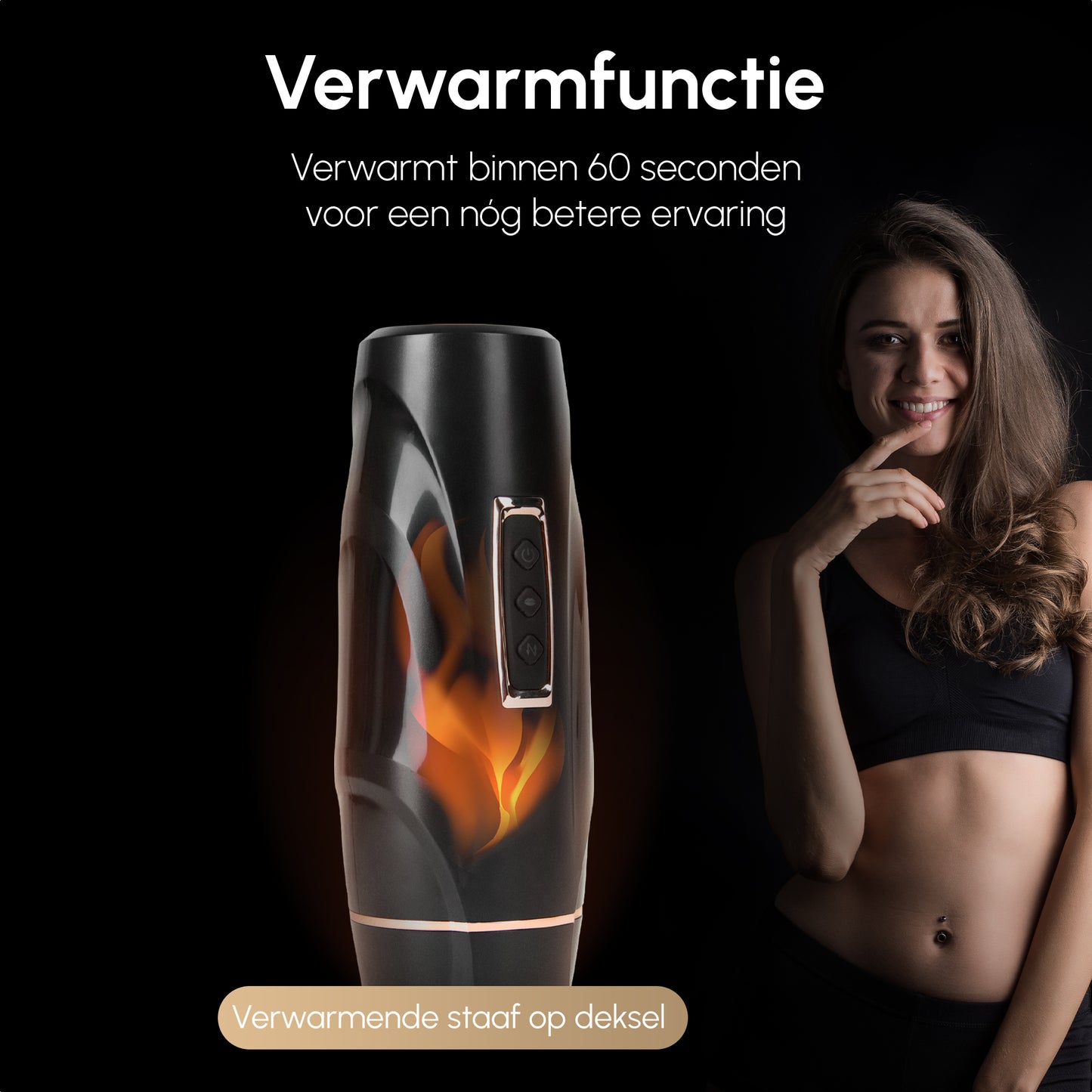 Masturbator voor man | Stoot- zuig- & trilfunctie | Verwarmd