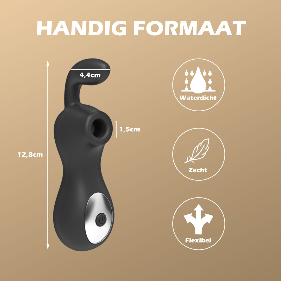 Het formaat van de luchtdruk stimulator en kenmerken waterdicht, zacht en flexibel.