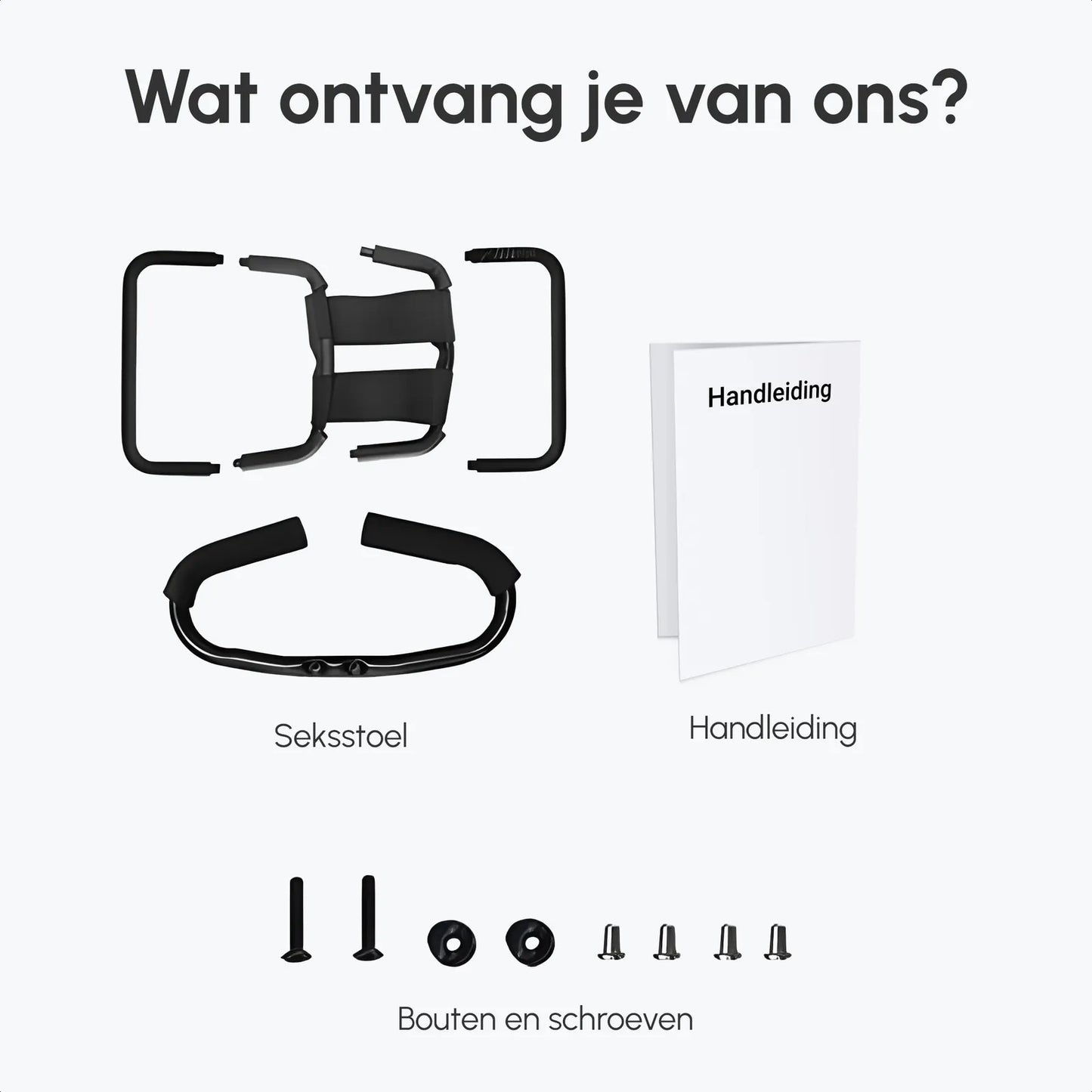 Wat je ontvangt bij de LoveSeat seksstoel