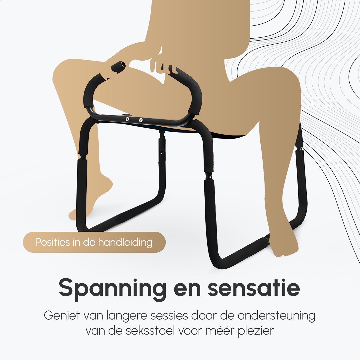 Seksstoel LoveSeat | Handvaten | Bedekt met Foam