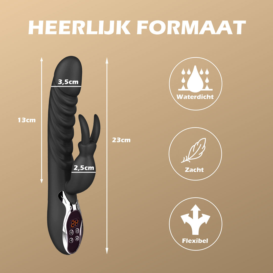 Afmetingen verwarmde vibrator en kenmerken: Waterdicht, zacht en flexibel