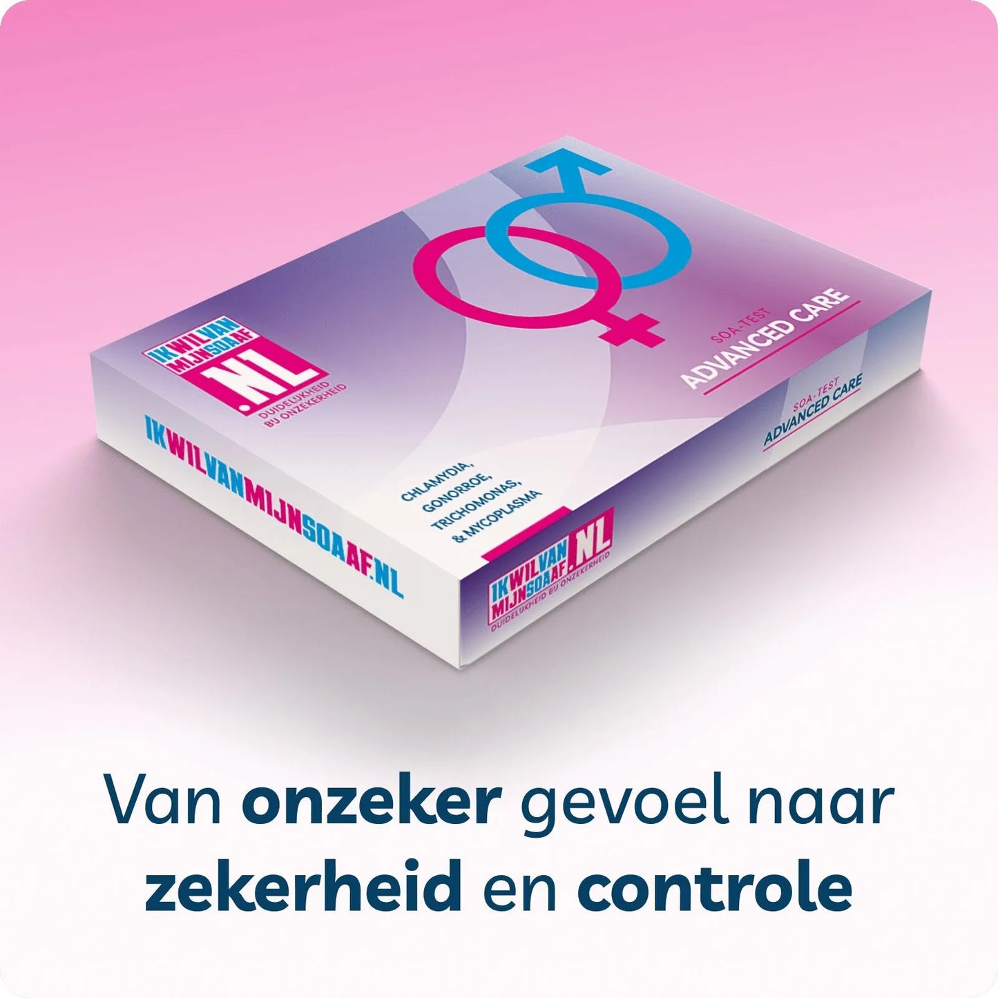 Advanced Care 4 in 1 SOA thuistest: test op Chlamydia, Gonorroe, Trichomonas en Mycoplasma. Discreet, anoniem en zelfde dag uitslag.