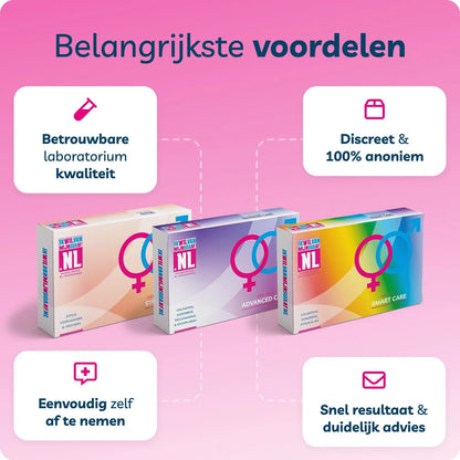 Basic Care+ 3 in 1 SOA test: betrouwbare laboratoriumkwaliteit, discreet en anoniem, eenvoudig zelf af te nemen.