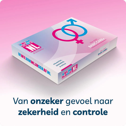 Basic Care+ 3 in 1 SOA thuistest: test op Chlamydia, Gonorroe en Syfilis. Discreet, anoniem en zelfde dag uitslag.