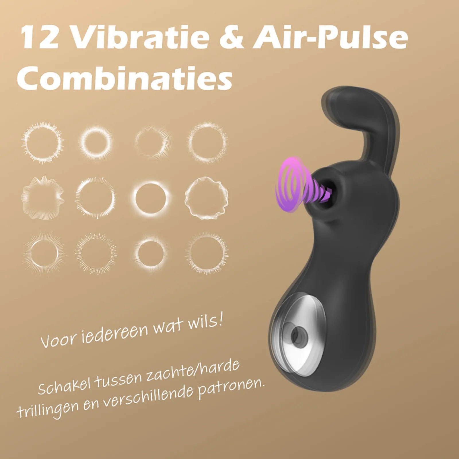 12 verschillende vibratie- en luchtdrukstanden