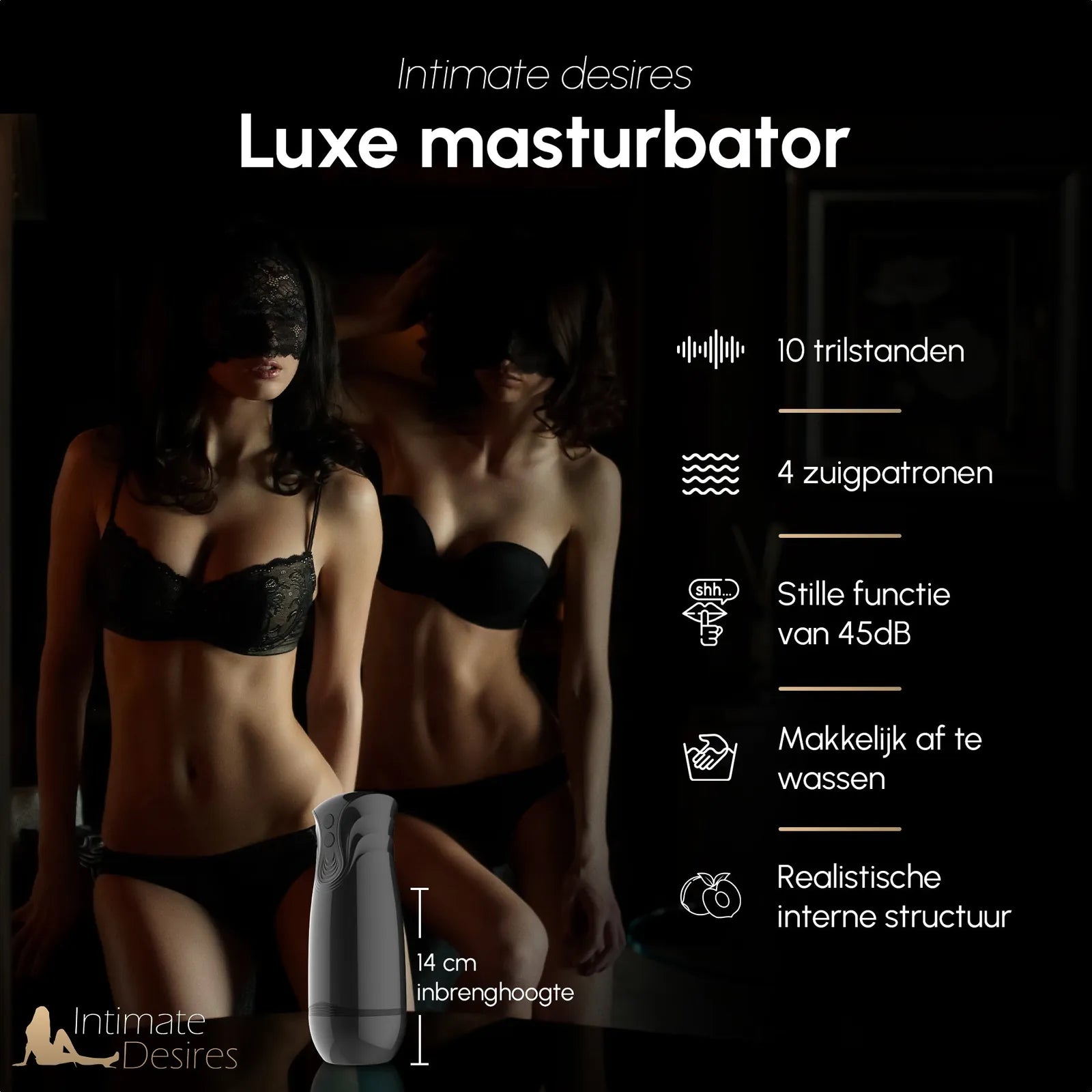 Luxe uitstraling van de London Masturbator Black Edition