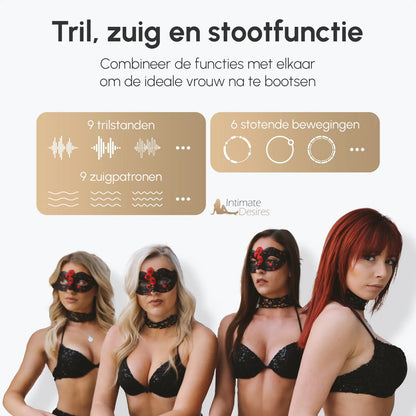 Tril-, zuig- en stootfunctie van de Madrid Masturbator