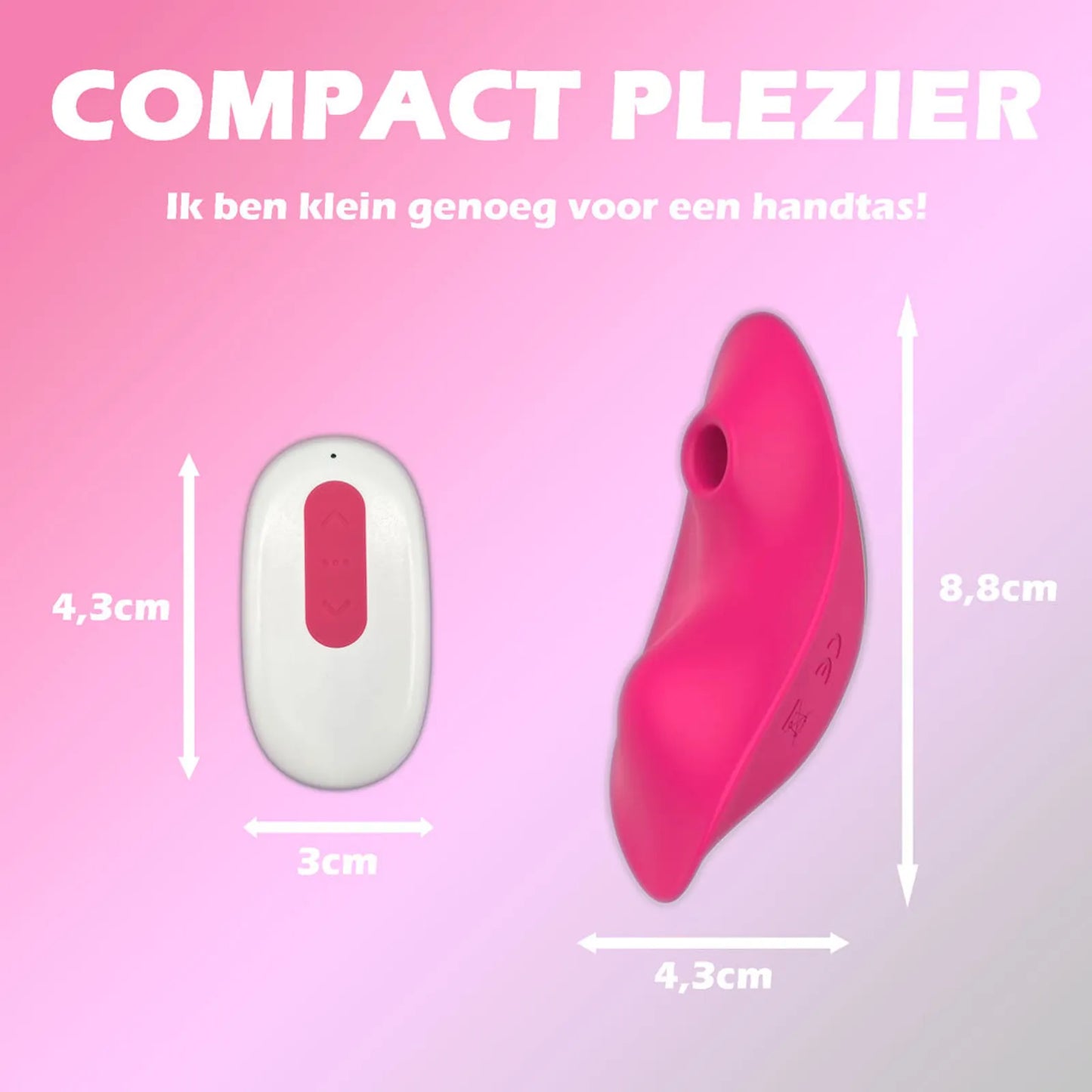 Afmetingen van de luchtdrukvibrator en afstandsbediening