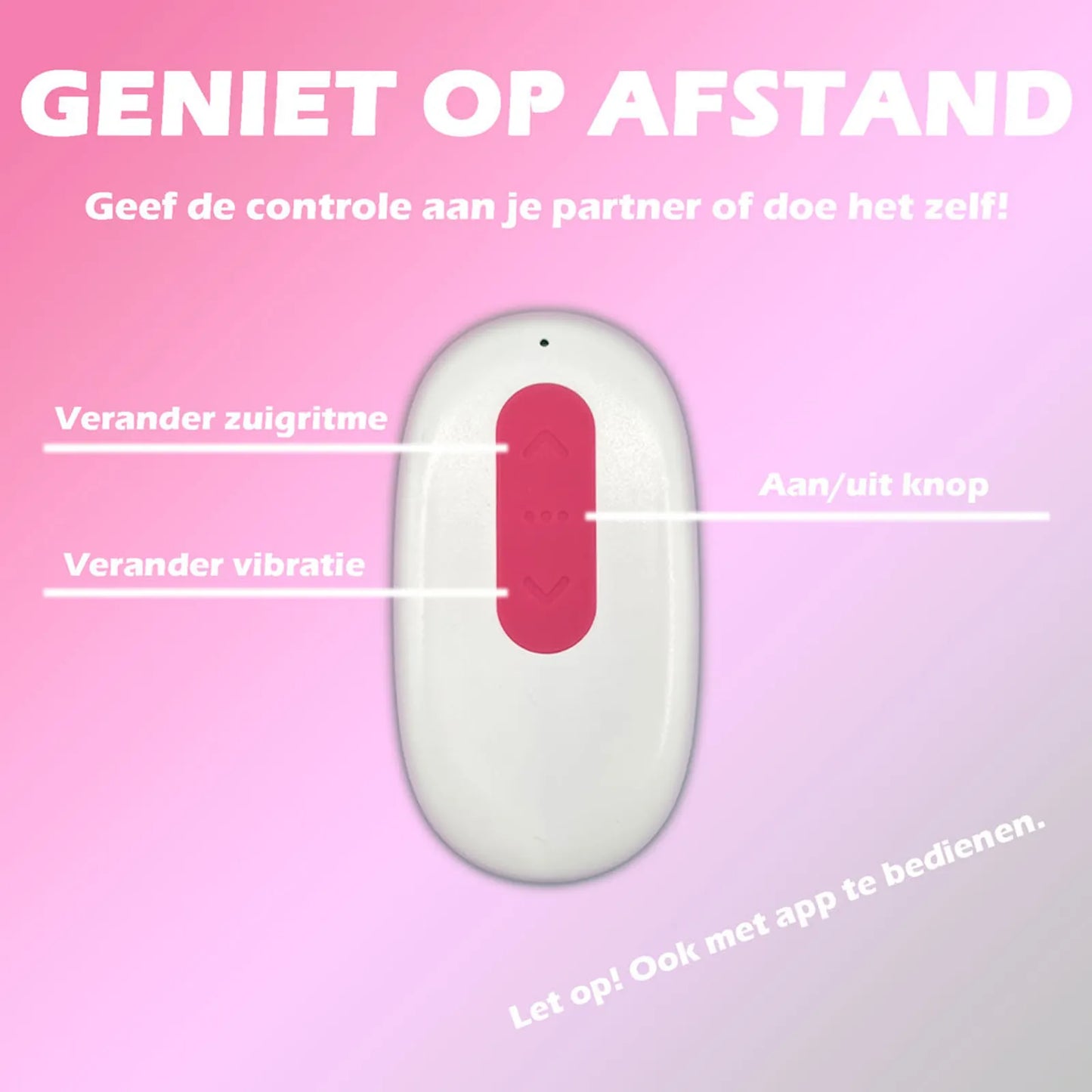 Details afstandsbediening met drie knoppen om de luchtdruk vibrator te bedienen