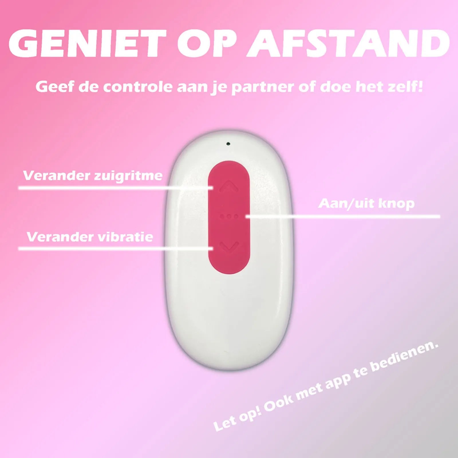 Details afstandsbediening met drie knoppen om de luchtdruk vibrator te bedienen