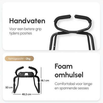 Handvaten en foam bekleding van de LoveSeat seksstoel