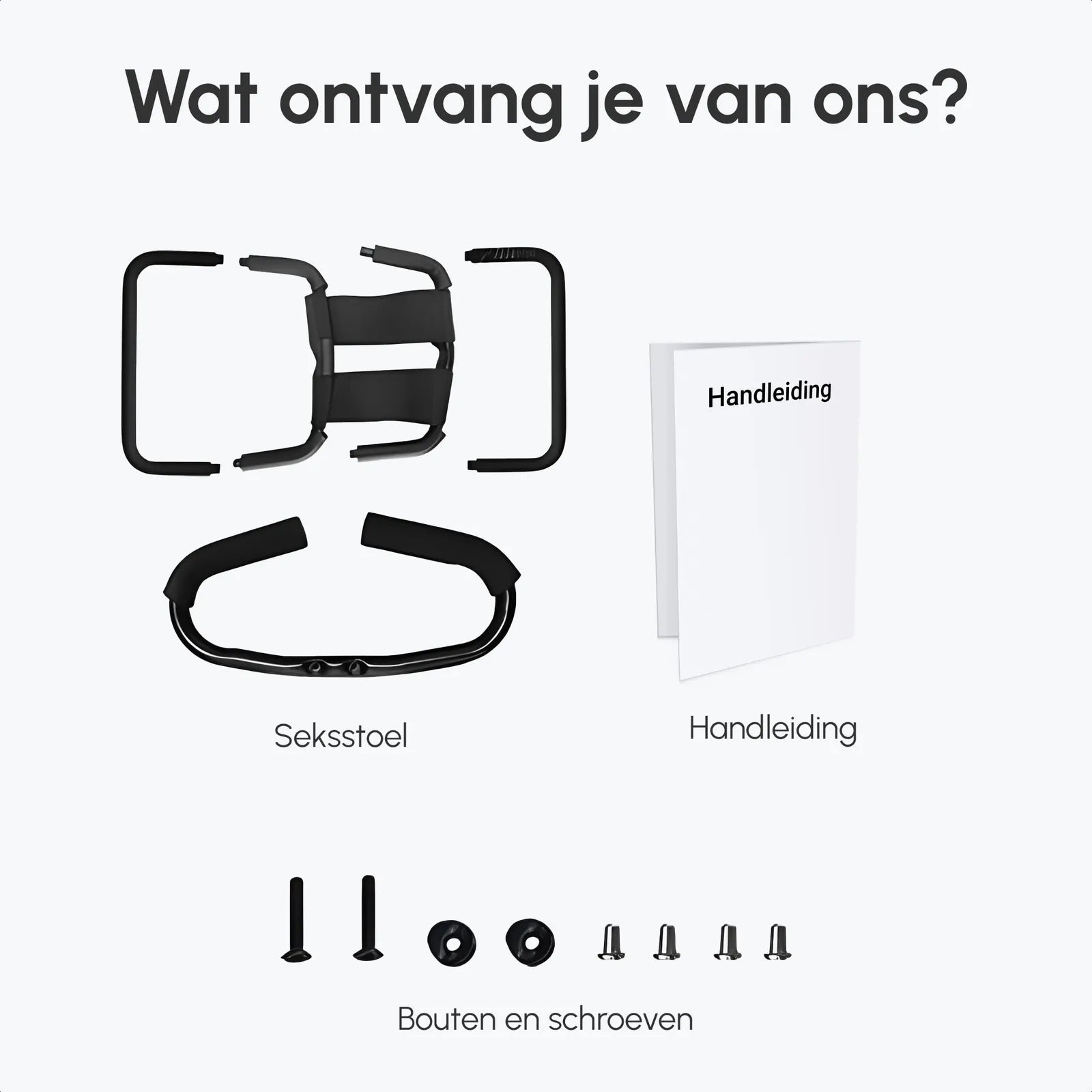 Wat je ontvangt bij de LoveSeat seksstoel